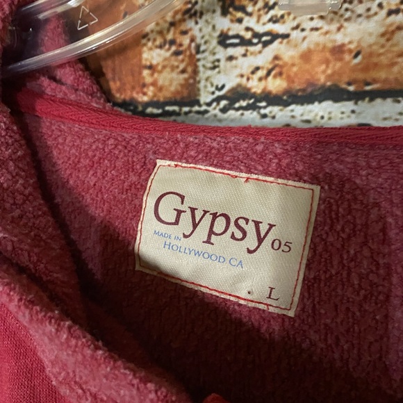 Gypsy 05 Made in Hollywood Unique Red Boho Hoodie Size L - Picture 4 of 9